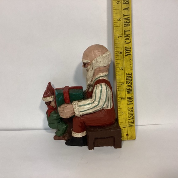 Vintage 1989 Zimmerman collectible Santa with elf, signed. Made in Germany - Picture 5 of 9